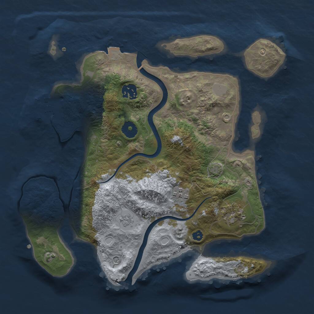 Rust Map: Procedural Map, Size: 3000, Seed: 3205487, 8 Monuments