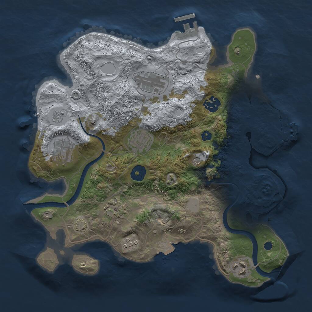 Rust Map: Procedural Map, Size: 3000, Seed: 120120120, 13 Monuments