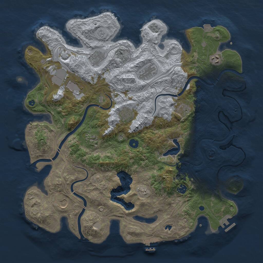 Rust Map: Procedural Map, Size: 4250, Seed: 1859486462, 16 Monuments