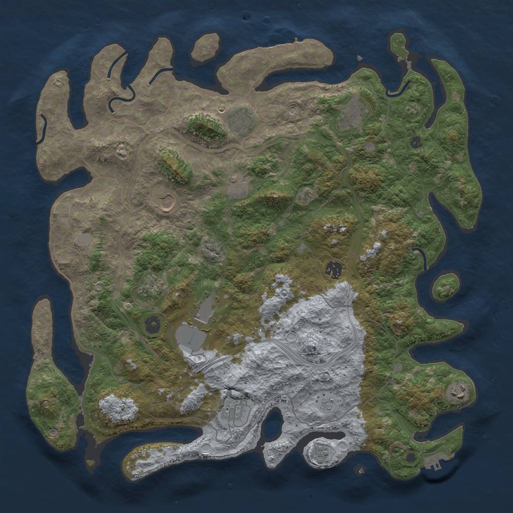 Rust Map: Procedural Map, Size: 4500, Seed: 238944, 19 Monuments