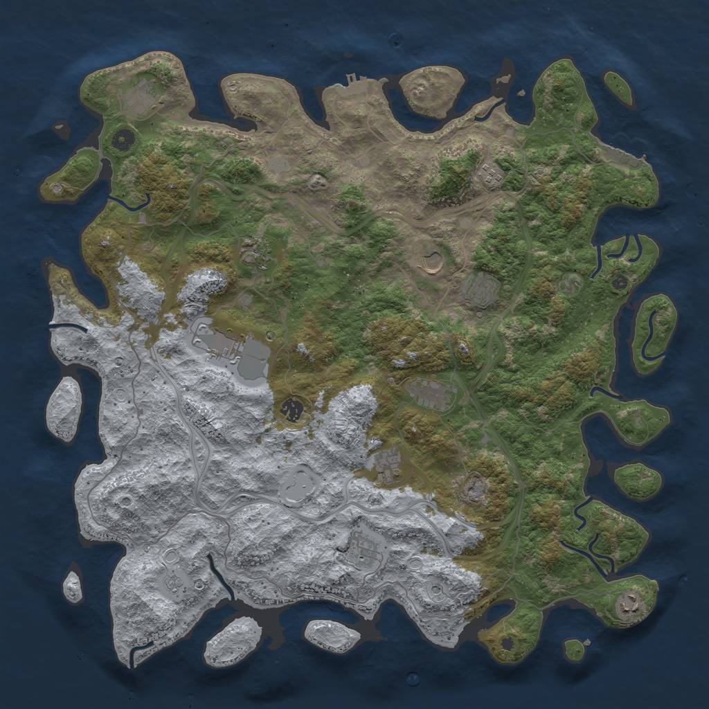 Rust Map: Procedural Map, Size: 4800, Seed: 1680415826, 20 Monuments