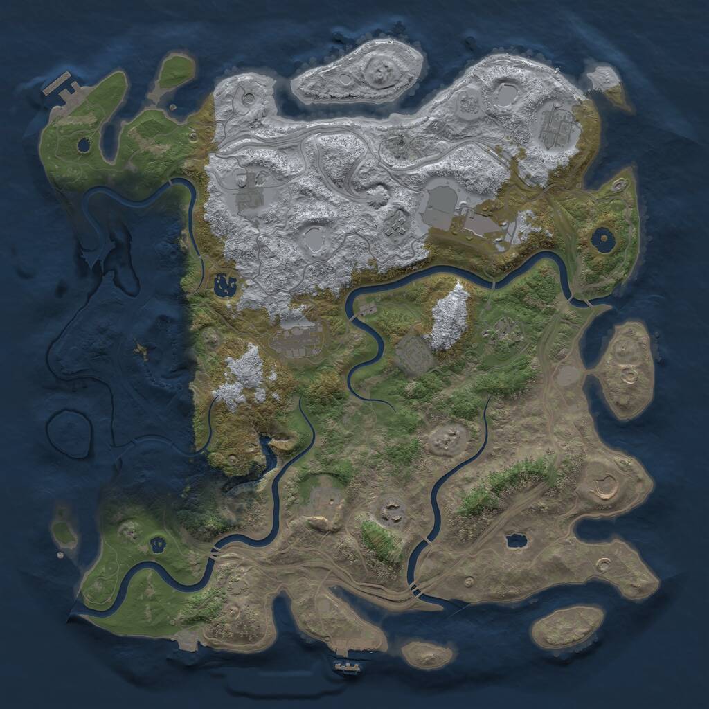 Rust Map: Procedural Map, Size: 4400, Seed: 1835297, 17 Monuments