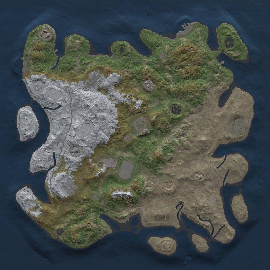 Rust Map: Procedural Map, Size: 4000, Seed: 548, 18 Monuments