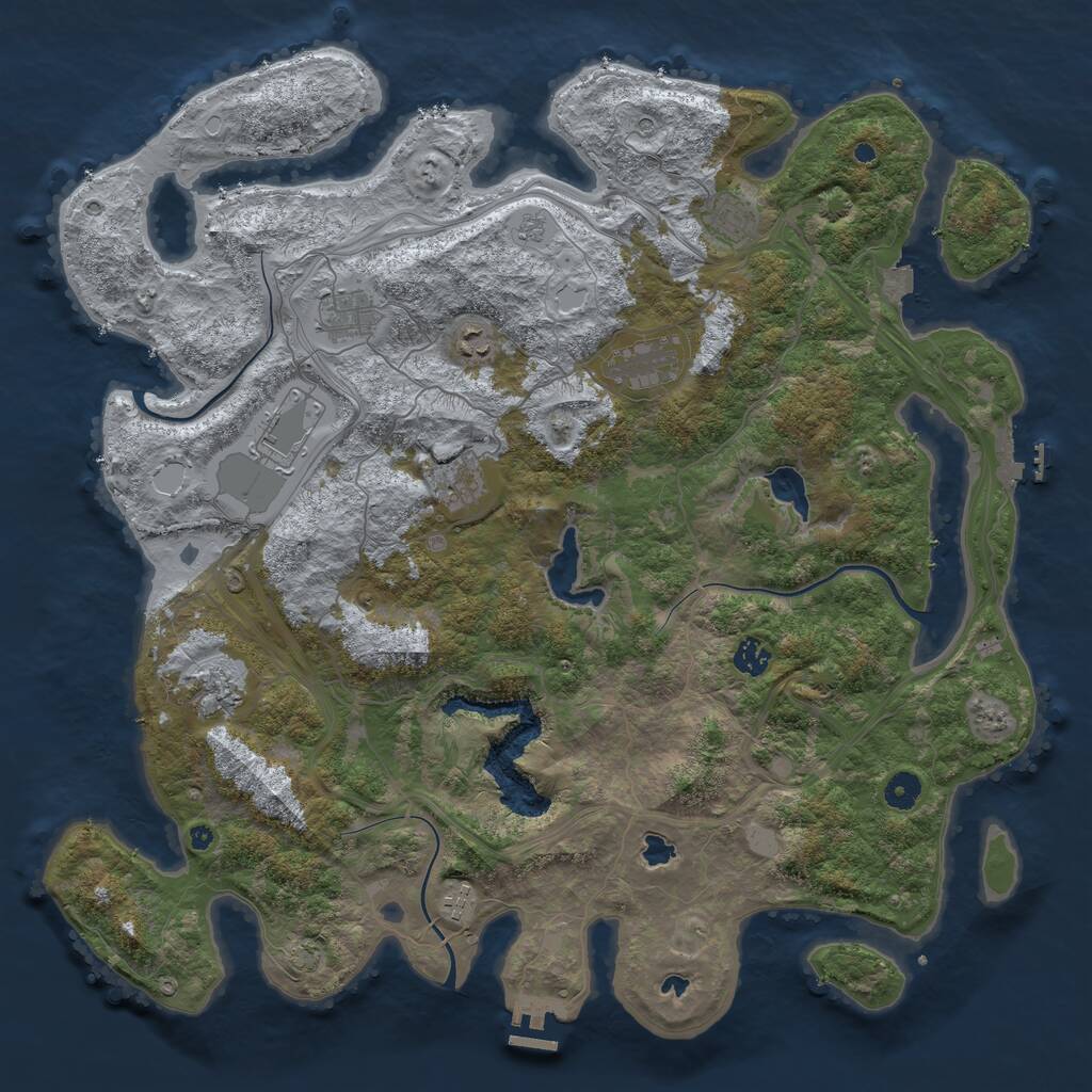 Rust Map: Procedural Map, Size: 4500, Seed: 919347725, 15 Monuments