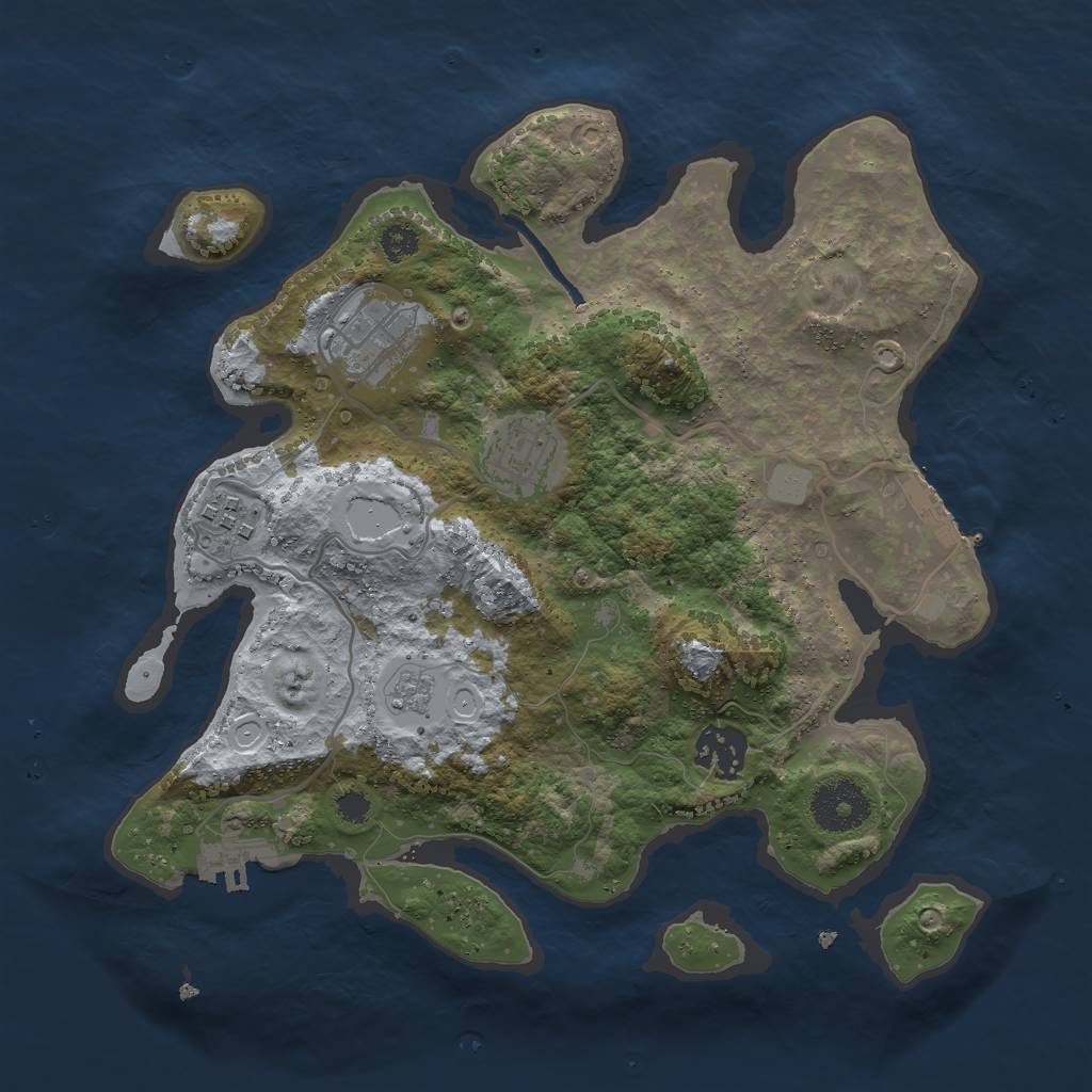 Rust Map: Procedural Map, Size: 3000, Seed: 168640949, 12 Monuments