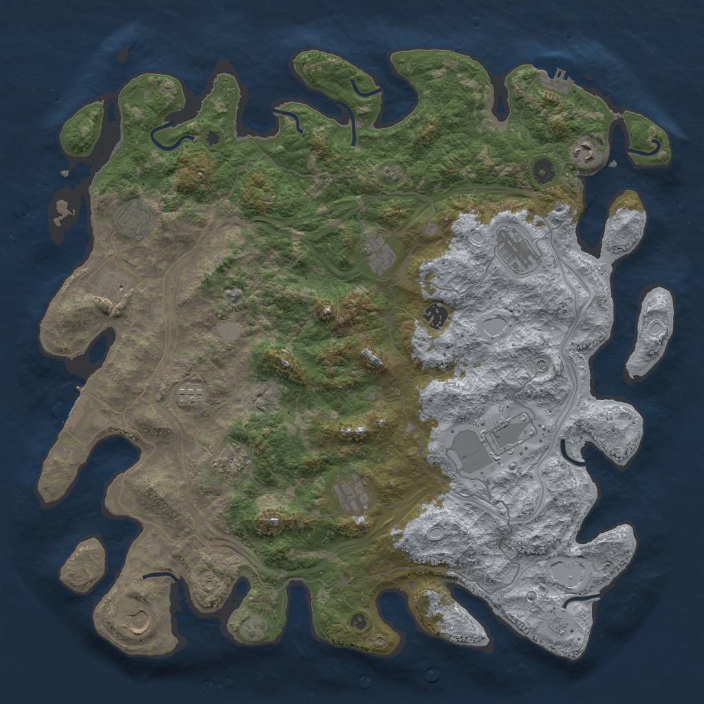 Rust Map: Procedural Map, Size: 4500, Seed: 1509035286, 20 Monuments