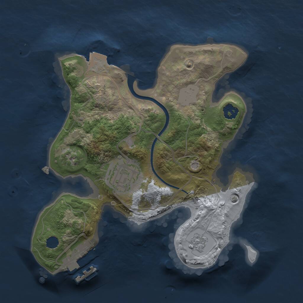 Rust Map: Procedural Map, Size: 2000, Seed: 612422721, 4 Monuments