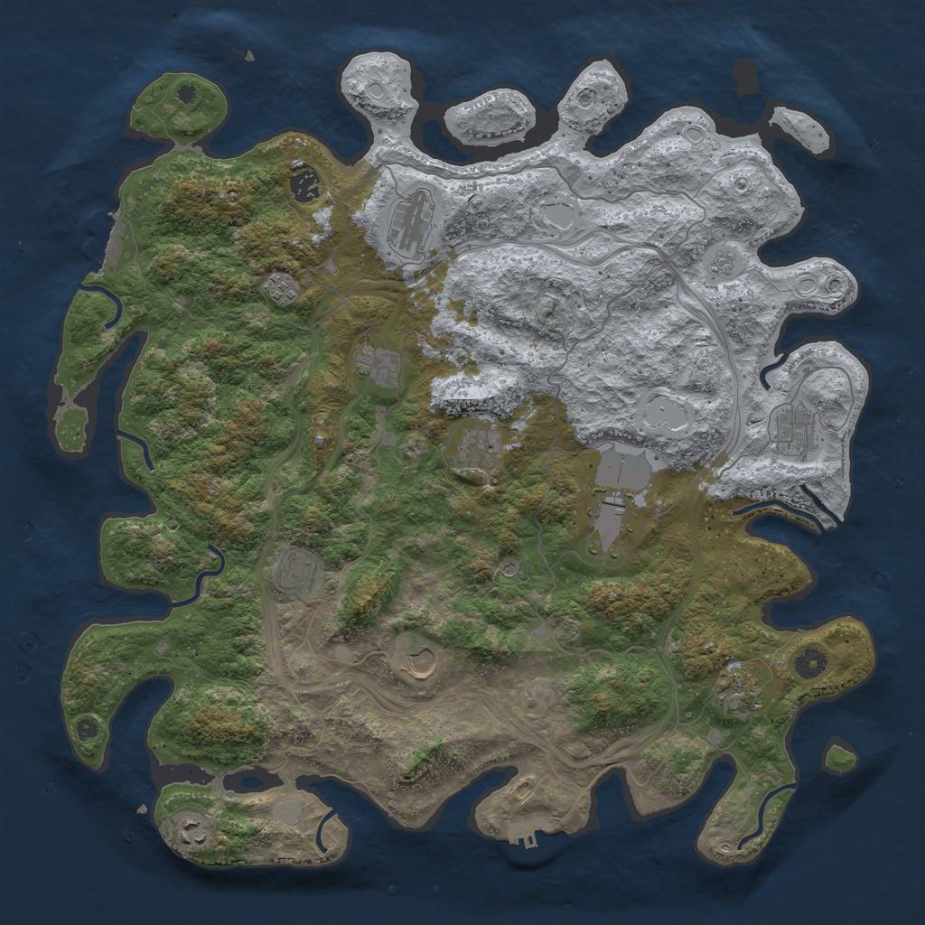 Rust Map: Procedural Map, Size: 4500, Seed: 156317, 20 Monuments