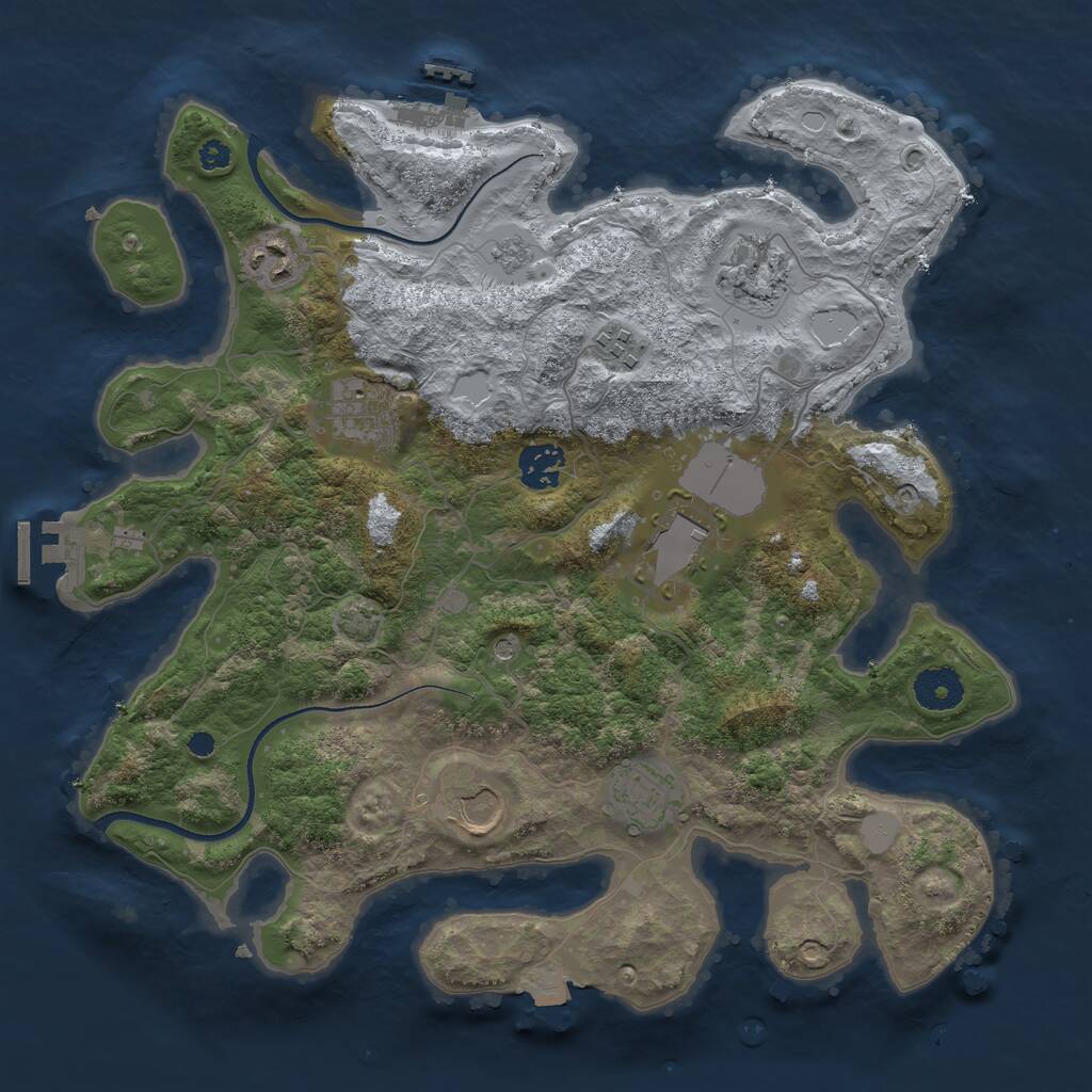 Rust Map: Procedural Map, Size: 3500, Seed: 109897, 14 Monuments