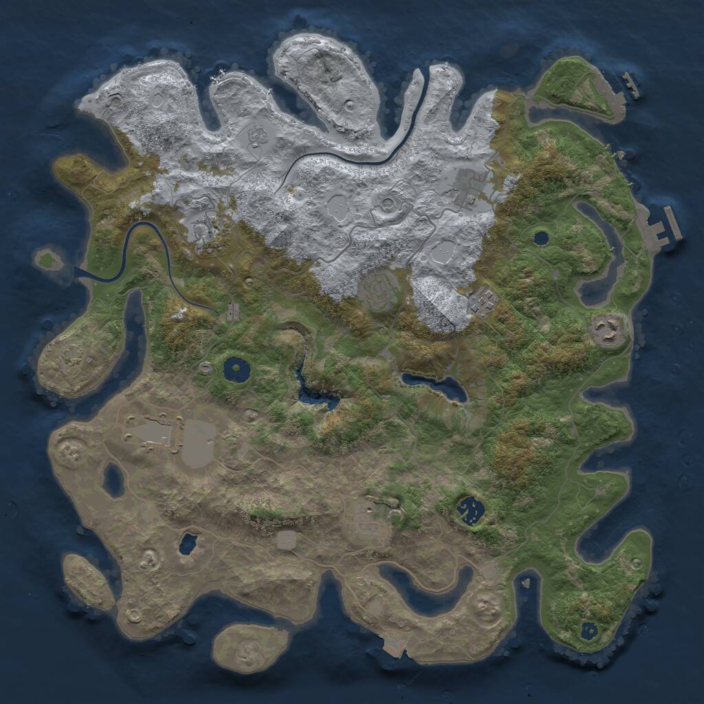Rust Map: Procedural Map, Size: 4000, Seed: 6117, 14 Monuments