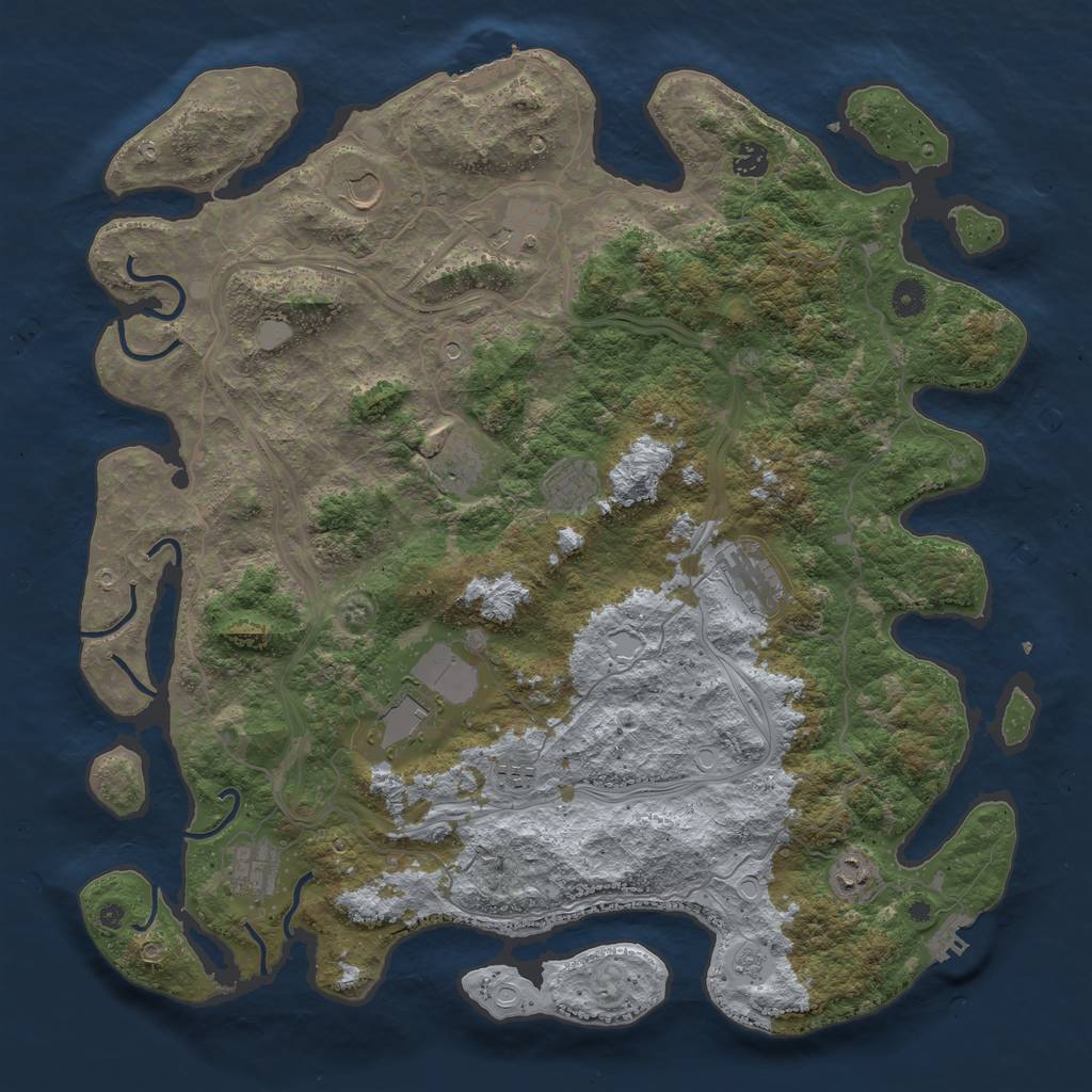 Rust Map: Procedural Map, Size: 4500, Seed: 572966732, 19 Monuments
