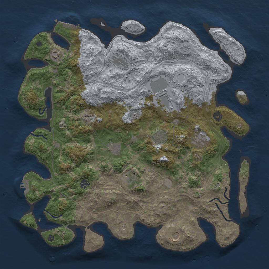 Rust Map: Procedural Map, Size: 4250, Seed: 438921842, 19 Monuments