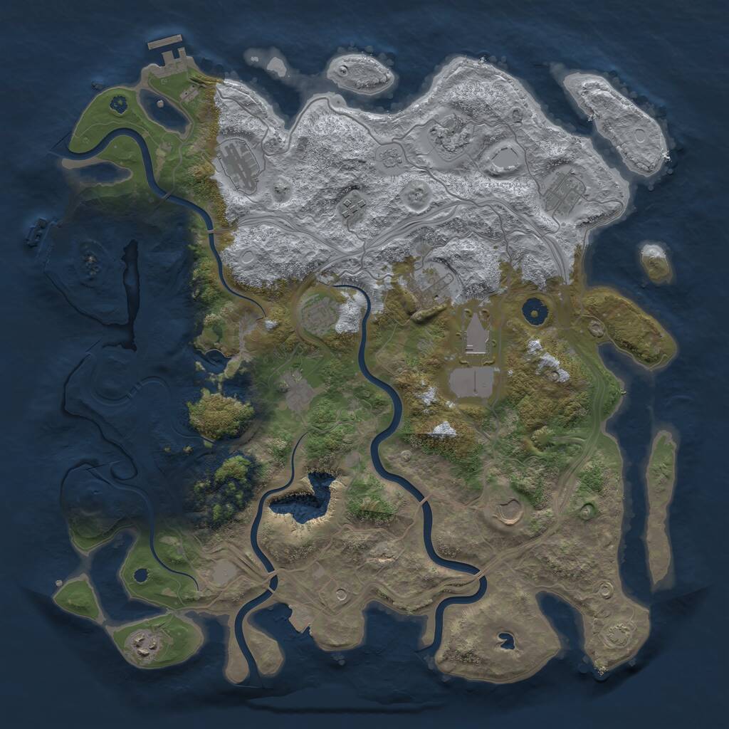 Rust Map: Procedural Map, Size: 4250, Seed: 438921842, 16 Monuments