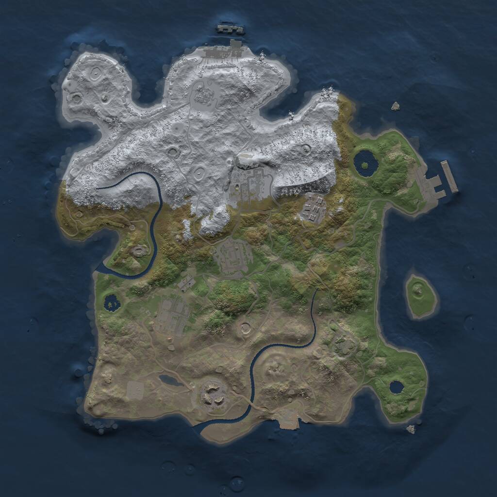 Rust Map: Procedural Map, Size: 3000, Seed: 43486, 11 Monuments