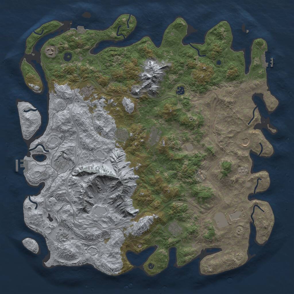 Rust Map: Procedural Map, Size: 5050, Seed: 3517482, 17 Monuments