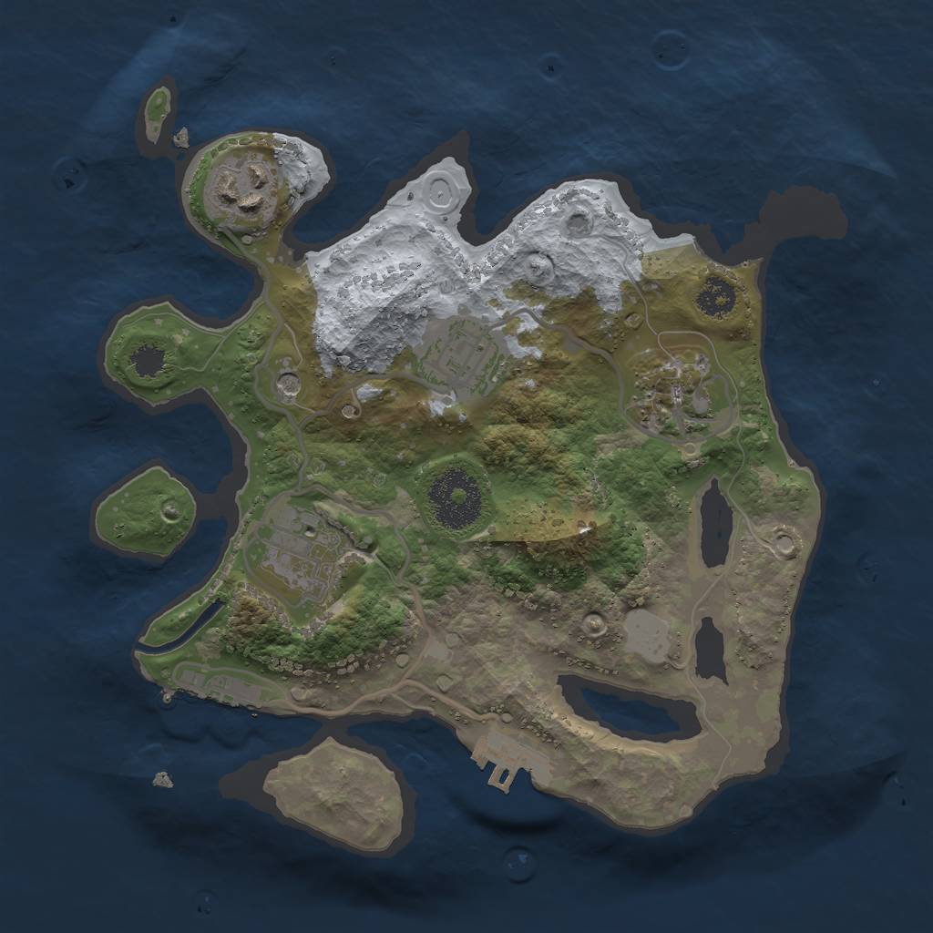 Rust Map: Procedural Map, Size: 2500, Seed: 431372733, 12 Monuments