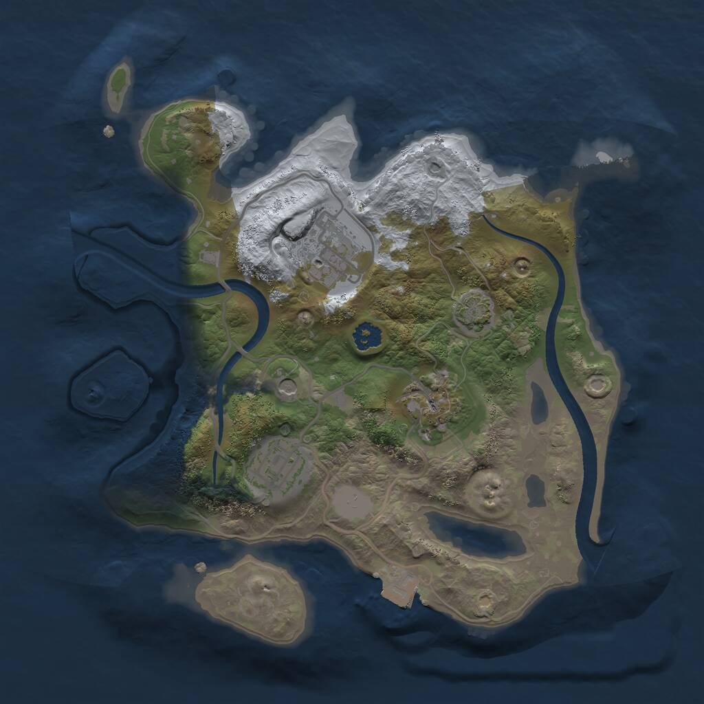 Rust Map: Procedural Map, Size: 2500, Seed: 431372733, 6 Monuments