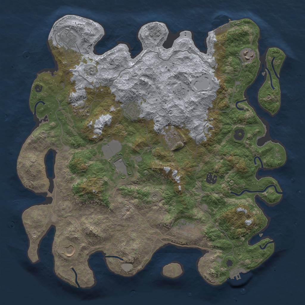 Rust Map: Procedural Map, Size: 4050, Seed: 946699137, 19 Monuments