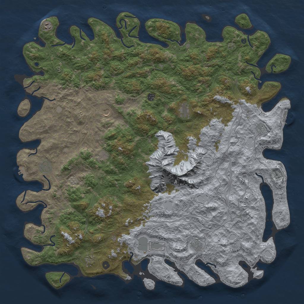 Rust Map: Procedural Map, Size: 6000, Seed: 906090, 20 Monuments