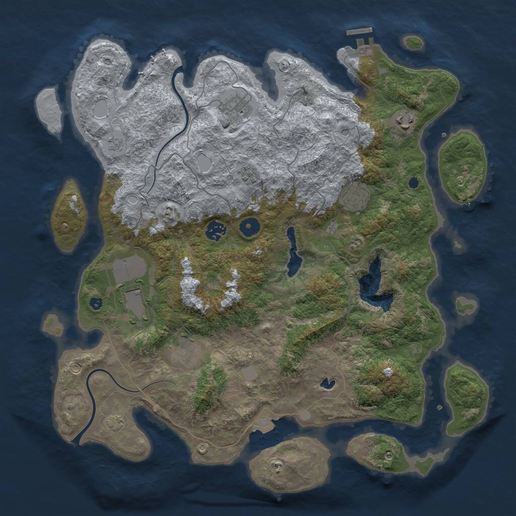 Rust Map: Procedural Map, Size: 4000, Seed: 452033611, 12 Monuments