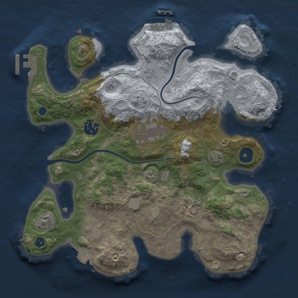 Rust Map: Procedural Map, Size: 3000, Seed: 109184213, 9 Monuments
