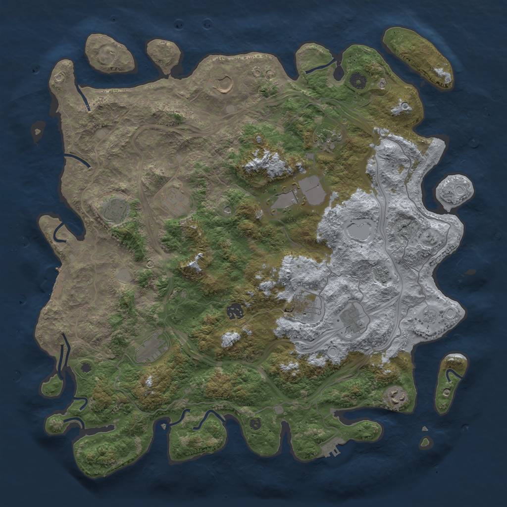 Rust Map: Procedural Map, Size: 4500, Seed: 1234652, 20 Monuments