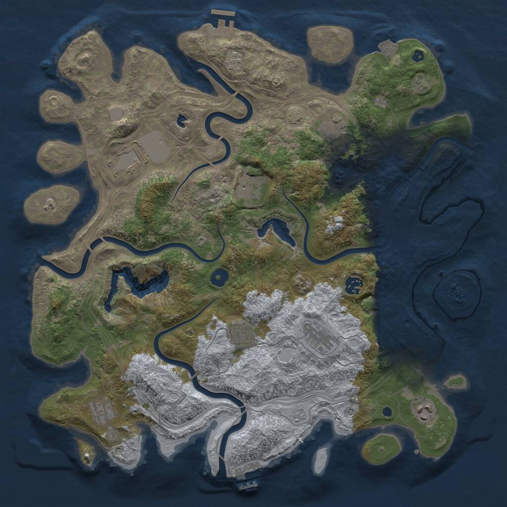 Rust Map: Procedural Map, Size: 4250, Seed: 1218481551, 15 Monuments