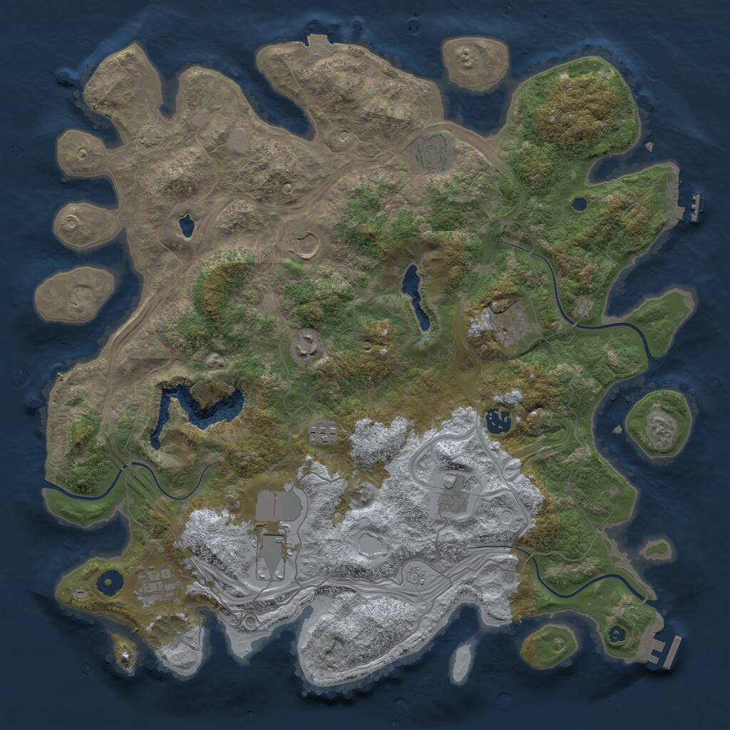 Rust Map: Procedural Map, Size: 4250, Seed: 1218481551, 15 Monuments