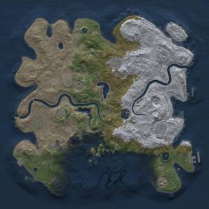 Thumbnail Rust Map: Procedural Map, Size: 4000, Seed: 1107112501, 16 Monuments