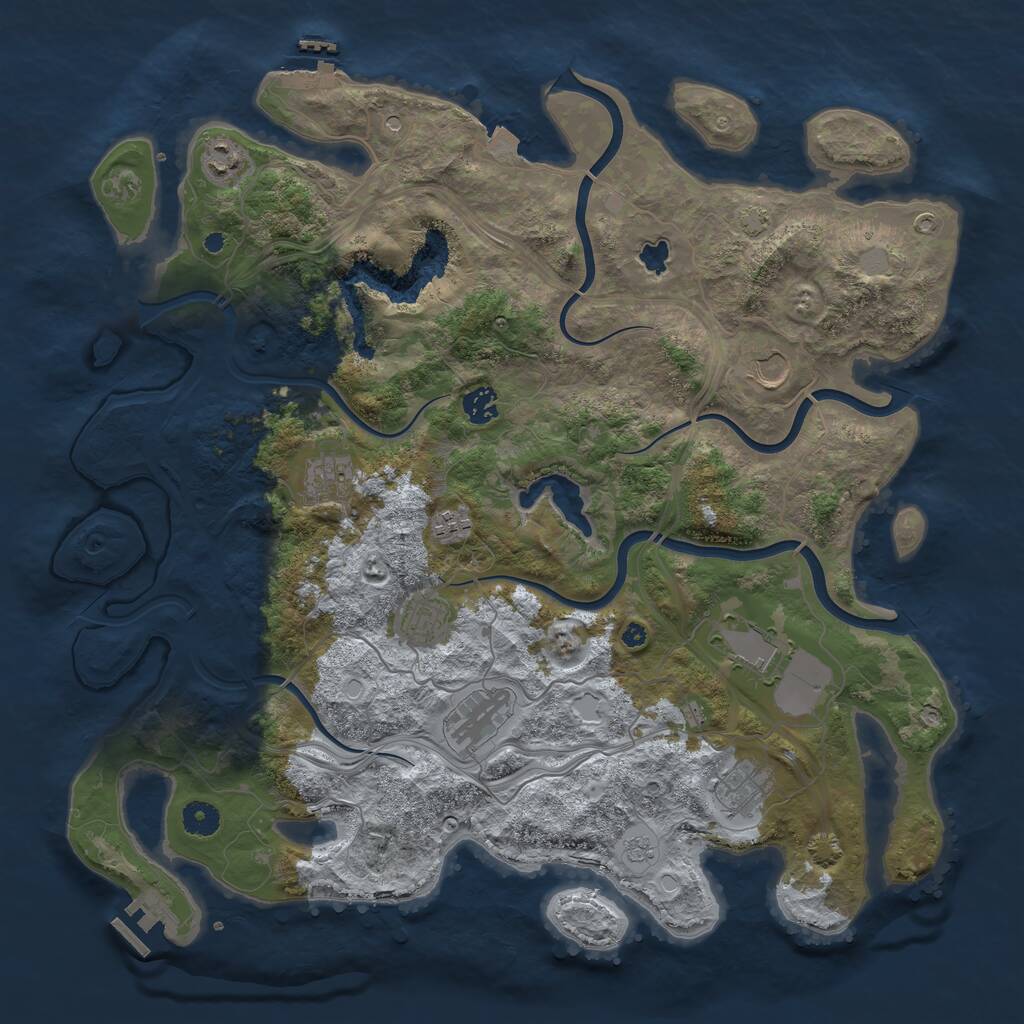Rust Map: Procedural Map, Size: 4250, Seed: 1301532962, 15 Monuments