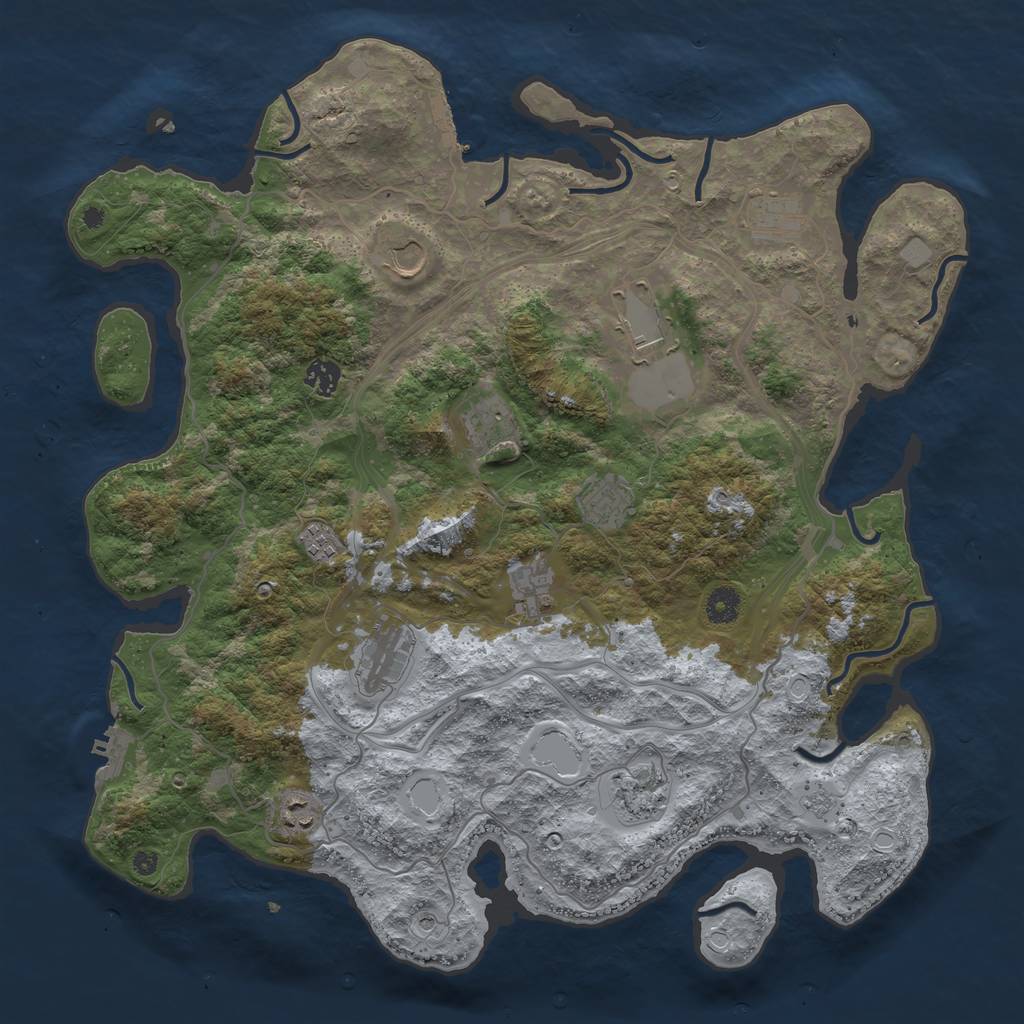 Rust Map: Procedural Map, Size: 4250, Seed: 1855812717, 20 Monuments