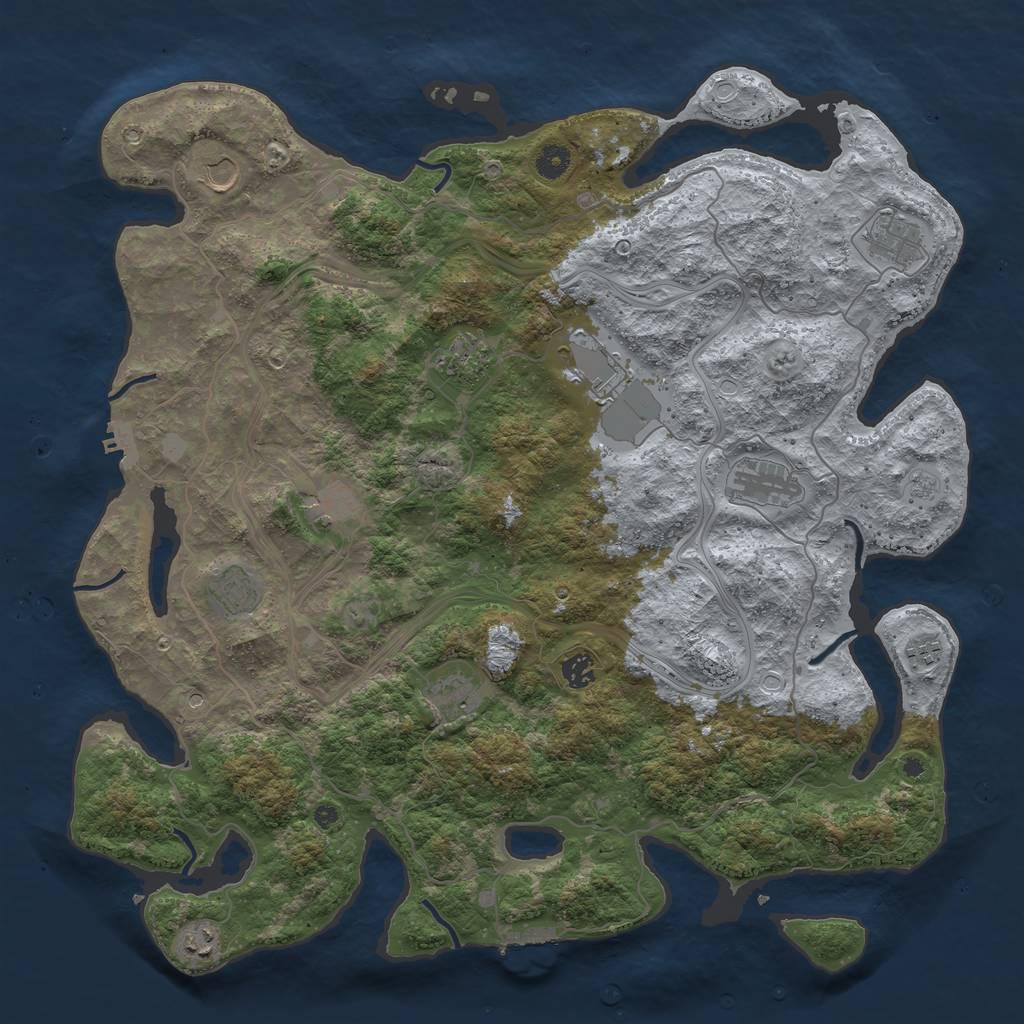 Rust Map: Procedural Map, Size: 4500, Seed: 1987436981, 20 Monuments