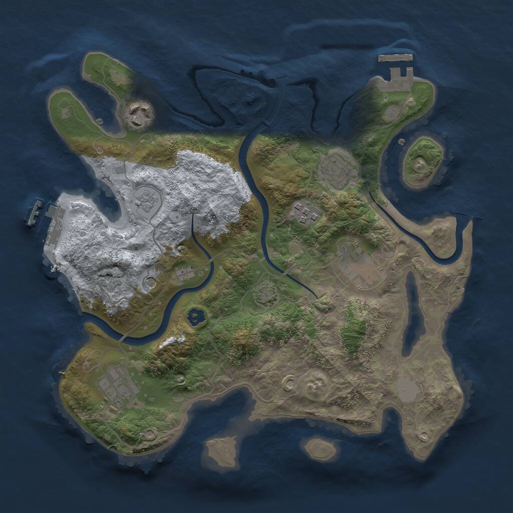 Rust Map: Procedural Map, Size: 3000, Seed: 838872309, 11 Monuments