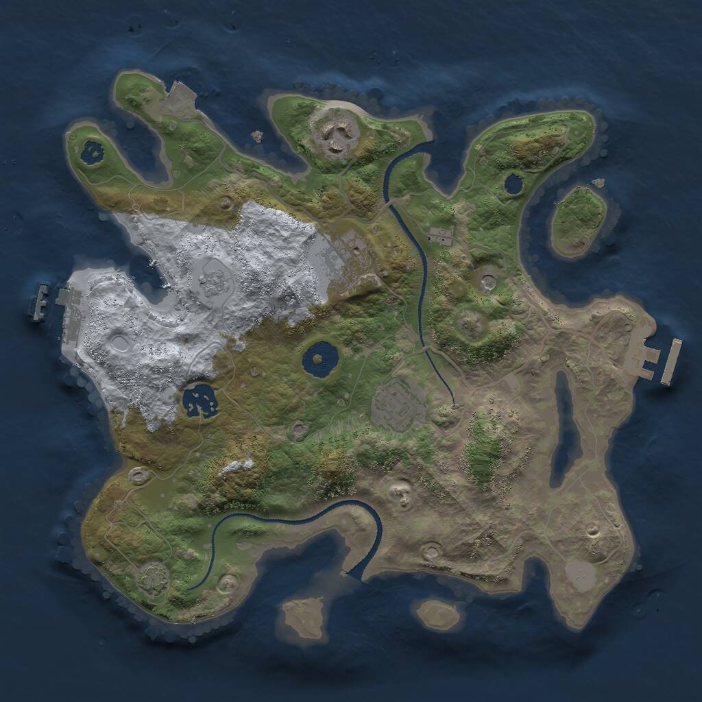 Rust Map: Procedural Map, Size: 3000, Seed: 838872309, 10 Monuments