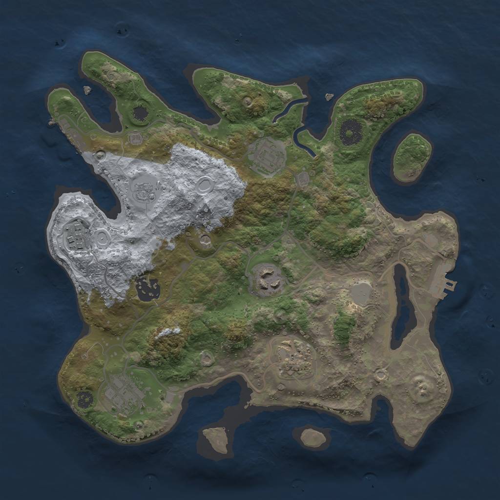 Rust Map: Procedural Map, Size: 3000, Seed: 838872309, 15 Monuments