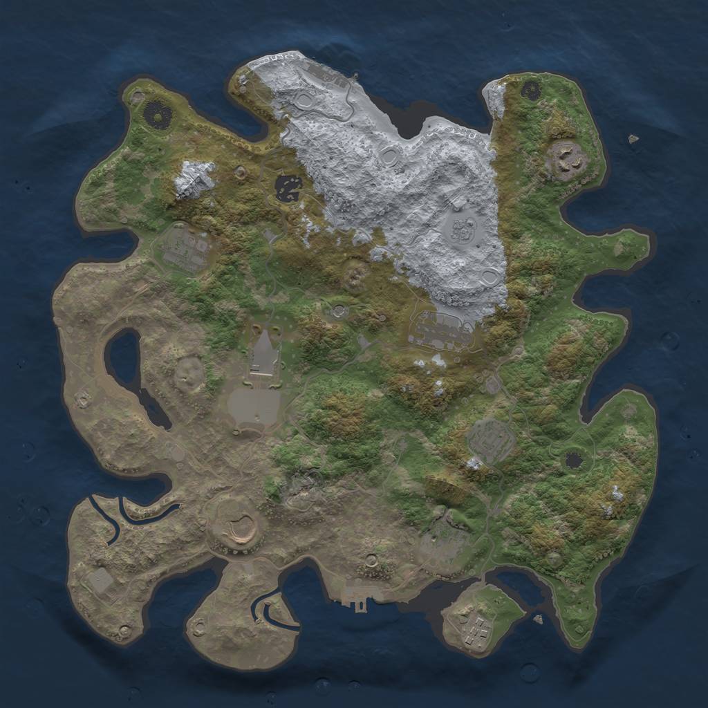 Rust Map: Procedural Map, Size: 3700, Seed: 1523015112, 18 Monuments