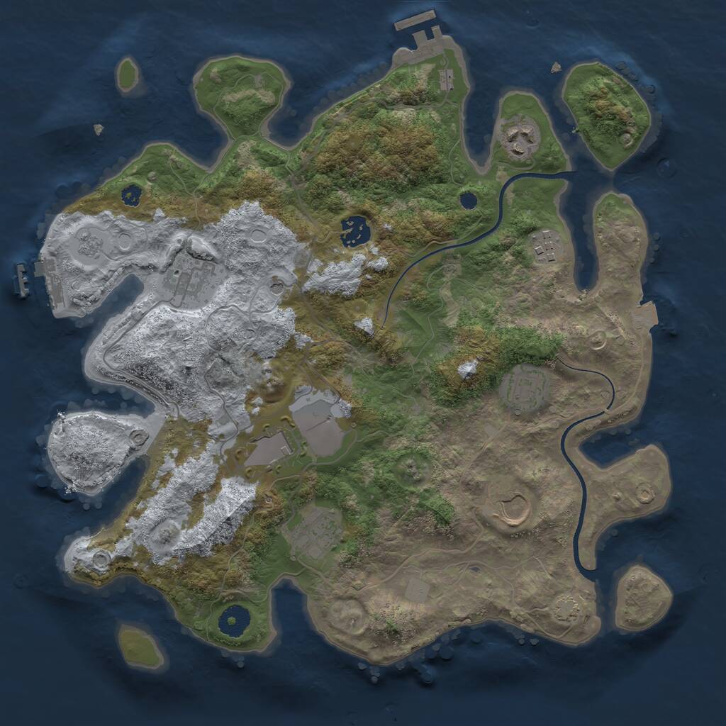 Rust Map: Procedural Map, Size: 3500, Seed: 26021990, 14 Monuments