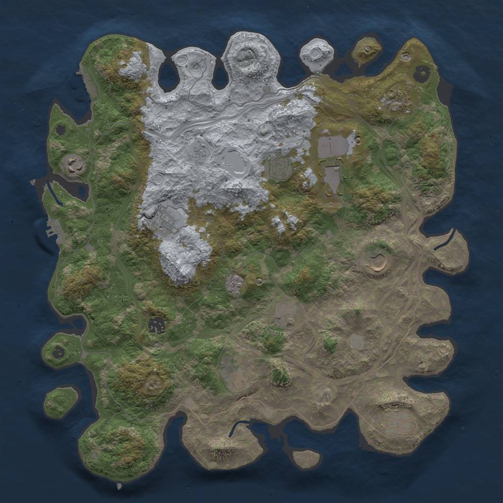 Rust Map: Procedural Map, Size: 4300, Seed: 540390388, 20 Monuments