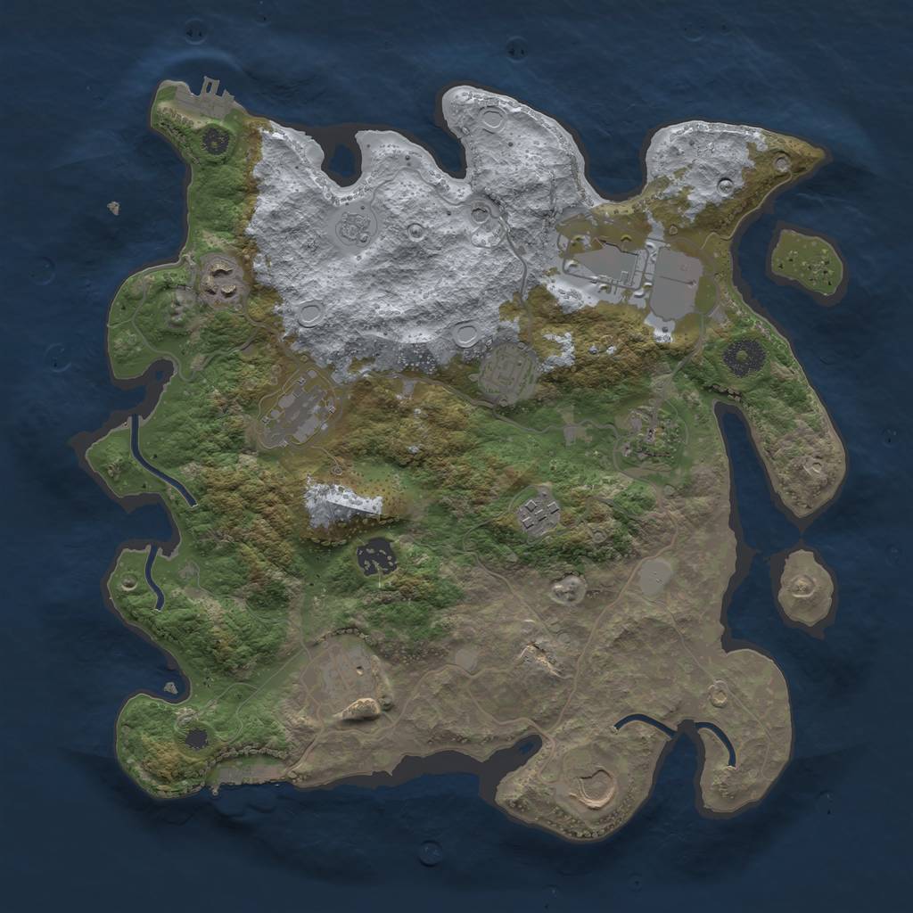 Rust Map: Procedural Map, Size: 3500, Seed: 12598, 18 Monuments