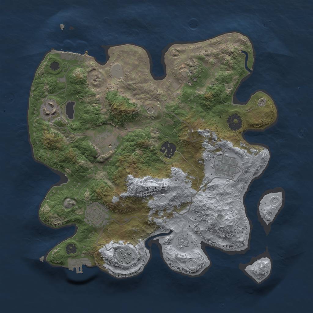 Rust Map: Procedural Map, Size: 3000, Seed: 766156305, 16 Monuments