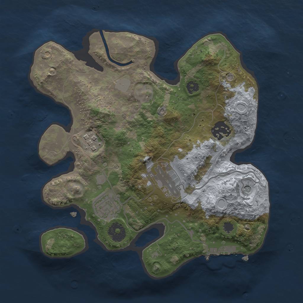 Rust Map: Procedural Map, Size: 2500, Seed: 819, 11 Monuments