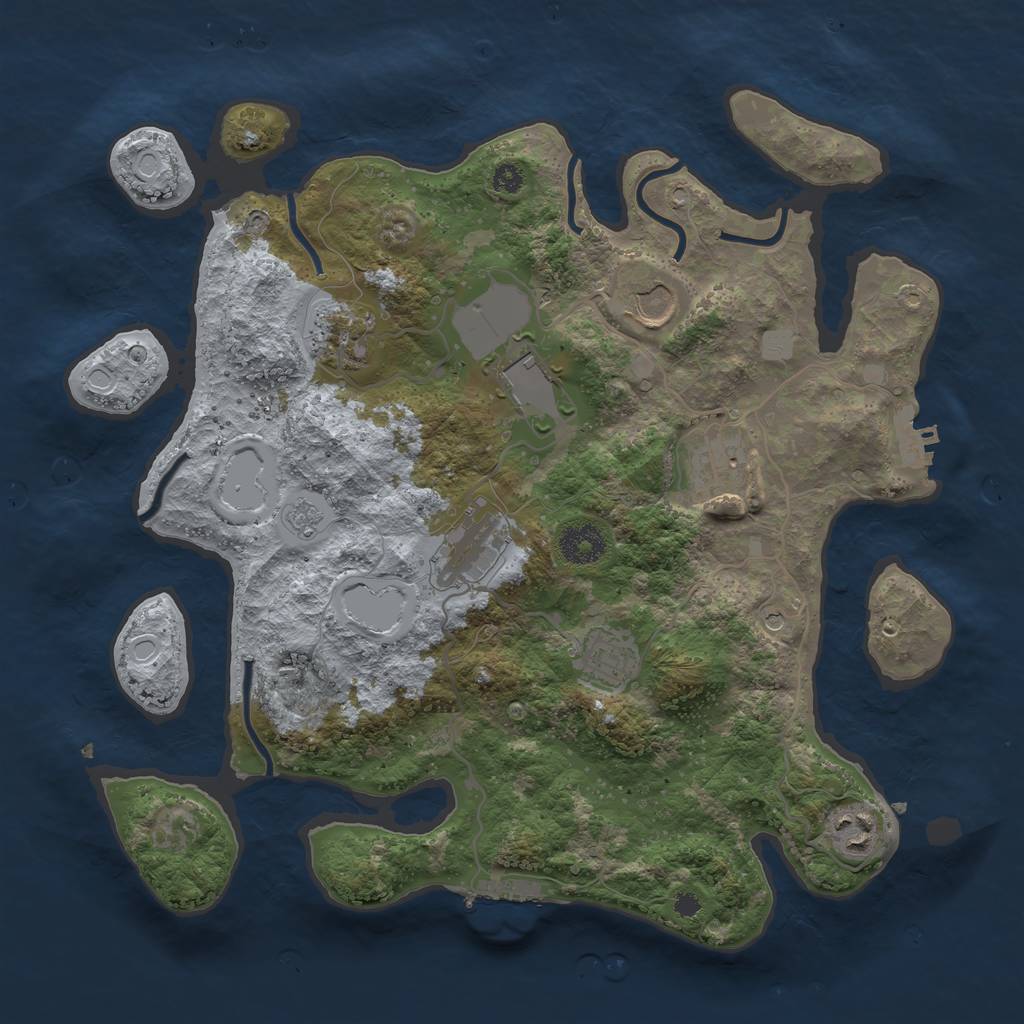 Rust Map: Procedural Map, Size: 3500, Seed: 20220913, 16 Monuments