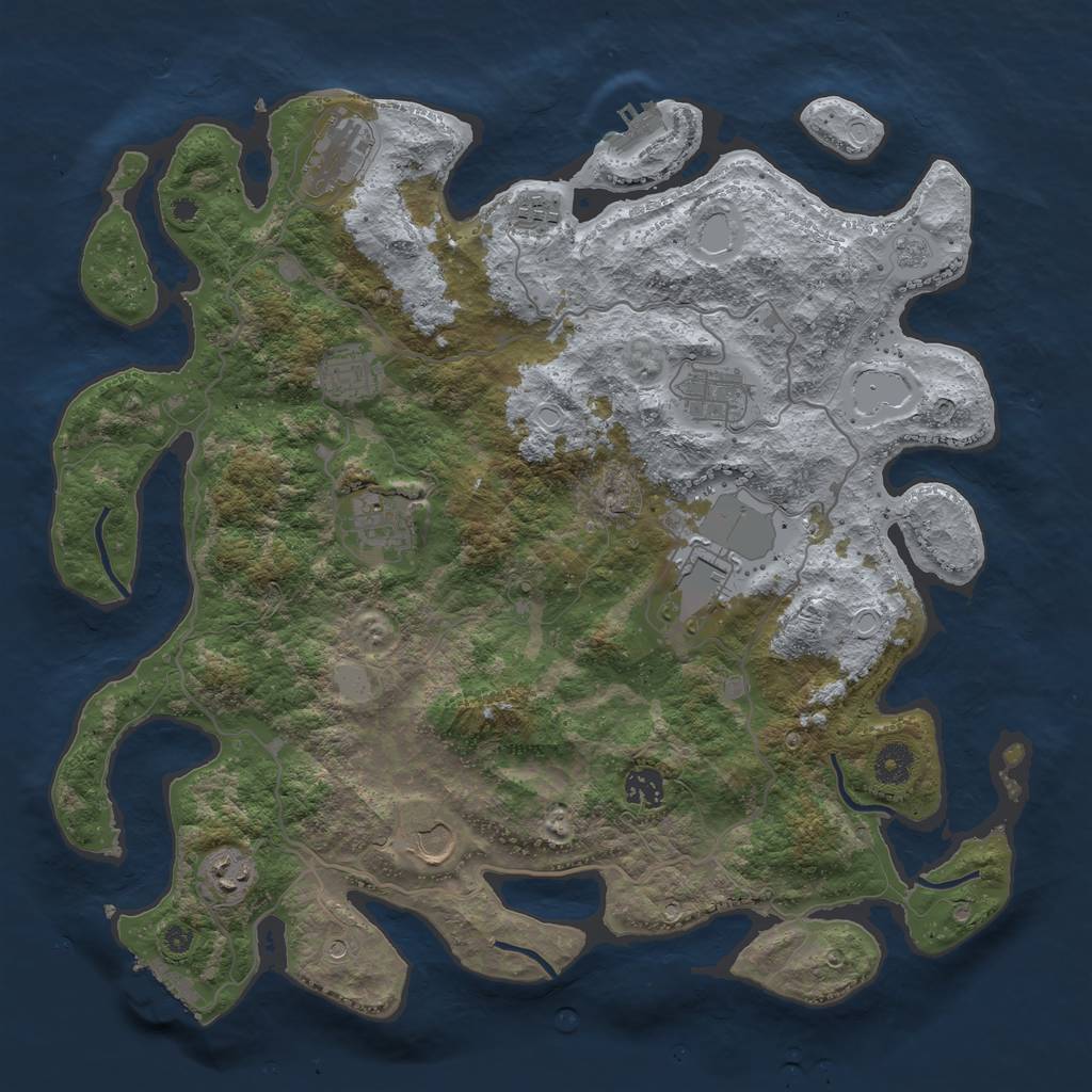 Rust Map: Procedural Map, Size: 4000, Seed: 79309, 18 Monuments