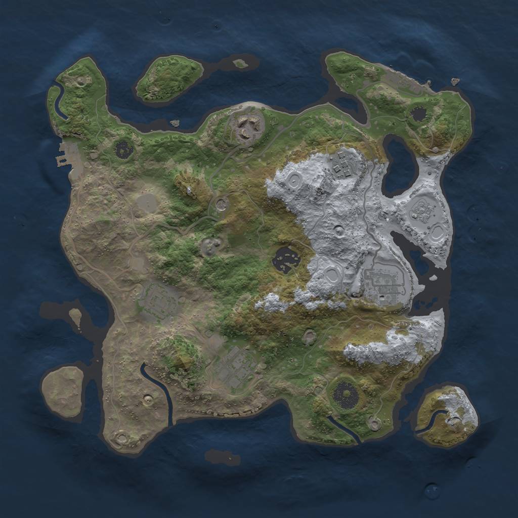 Rust Map: Procedural Map, Size: 3000, Seed: 885246223, 15 Monuments