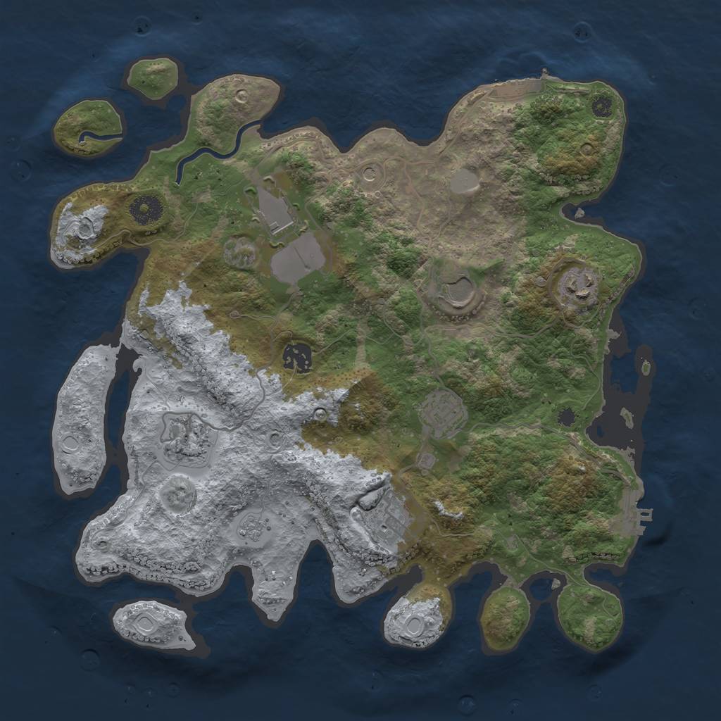 Rust Map: Procedural Map, Size: 3500, Seed: 1591641356, 16 Monuments