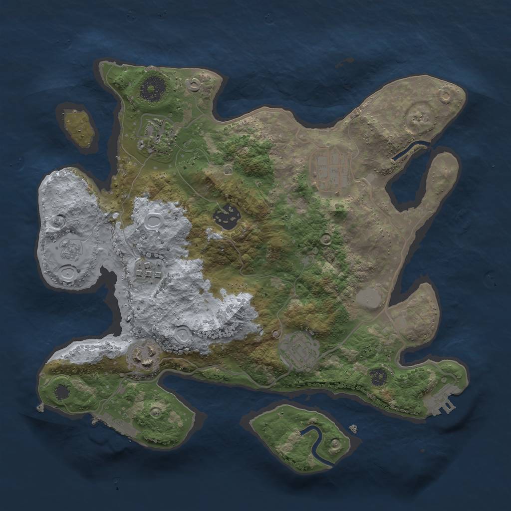 Rust Map: Procedural Map, Size: 3000, Seed: 1903878480, 14 Monuments
