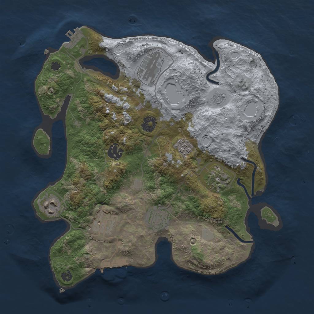 Rust Map: Procedural Map, Size: 3000, Seed: 927279220, 15 Monuments