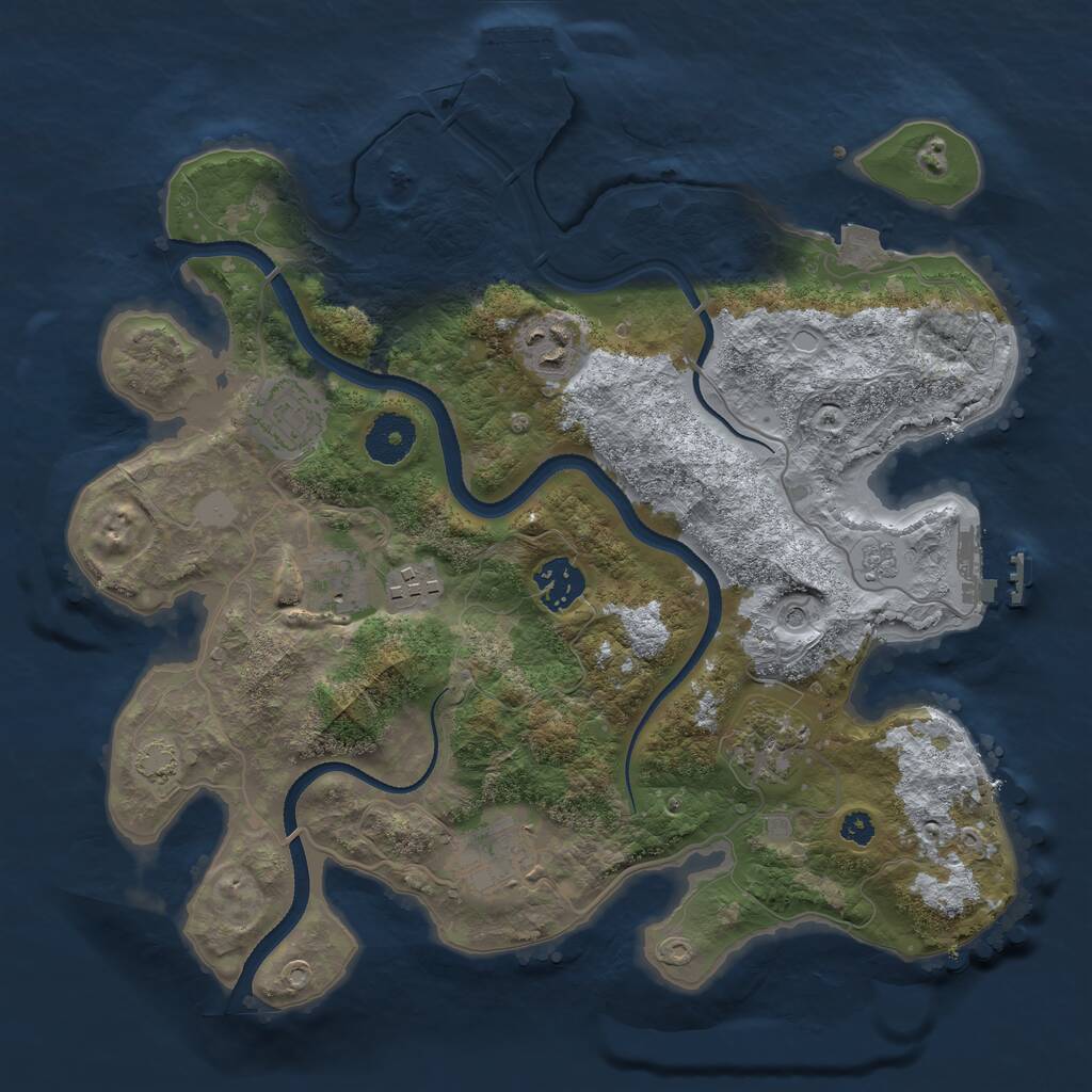 Rust Map: Procedural Map, Size: 3300, Seed: 1111, 13 Monuments