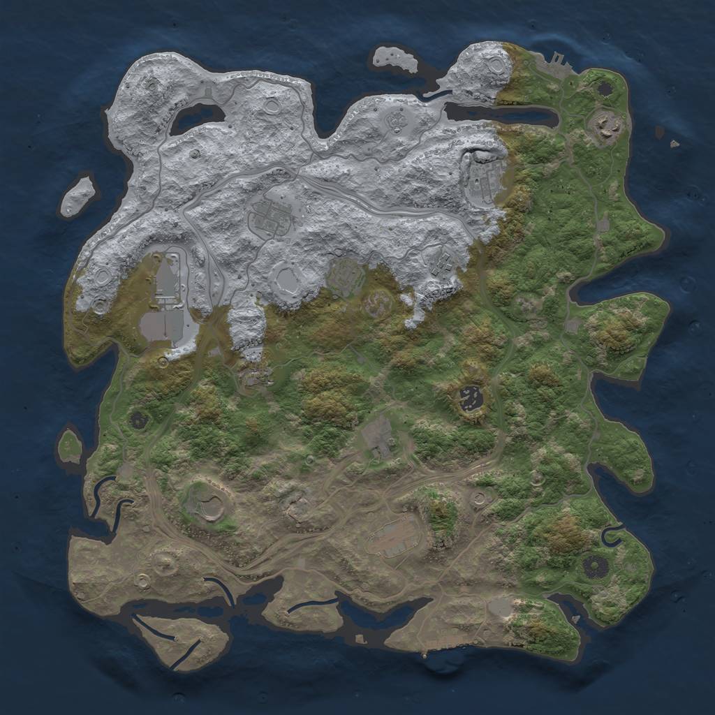 Rust Map: Procedural Map, Size: 4250, Seed: 65441, 20 Monuments