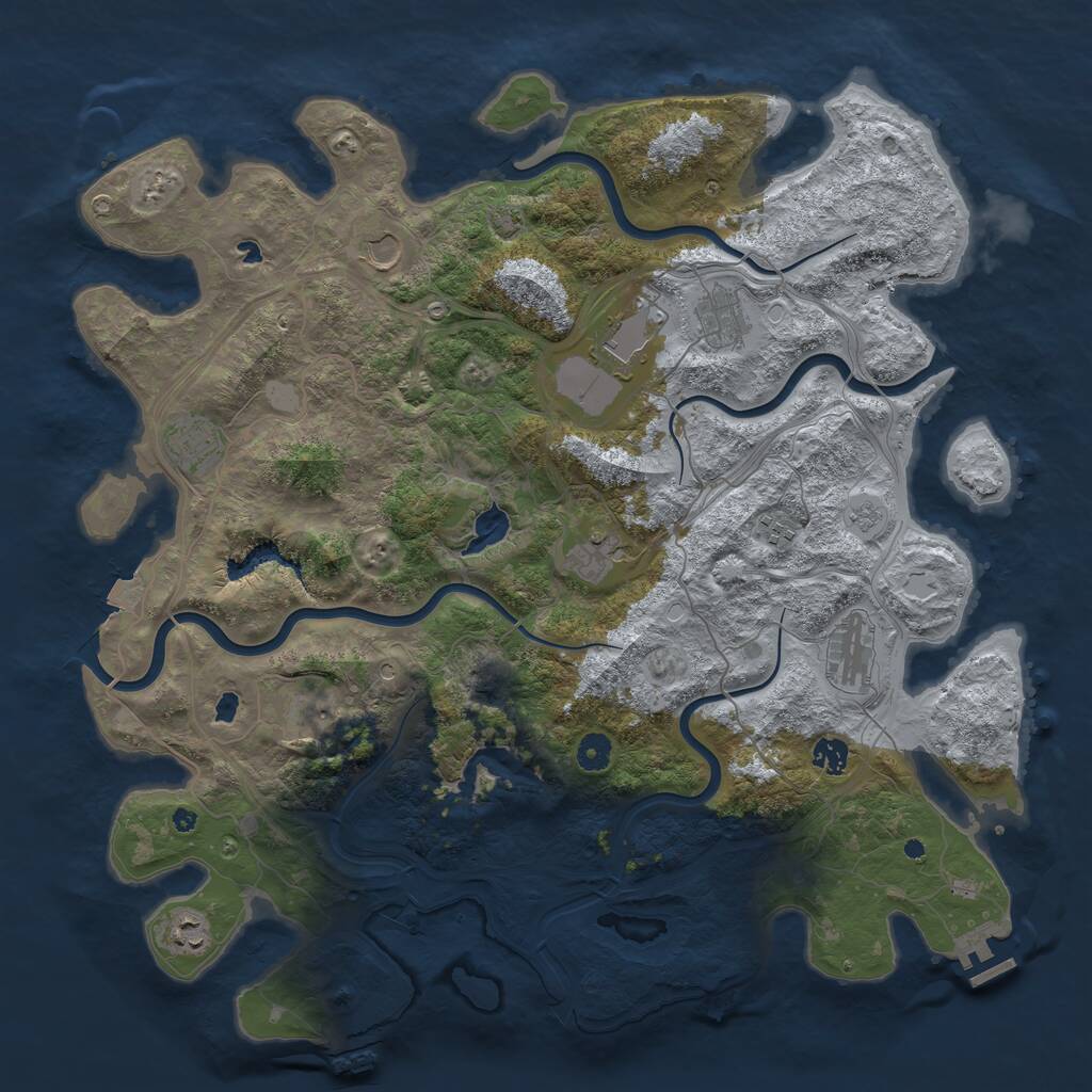 Rust Map: Procedural Map, Size: 4500, Seed: 1195372495, 16 Monuments